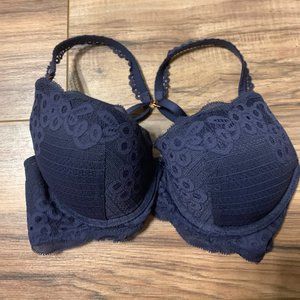 Aerie Convertible Bra Blue Lace 34C Rose Gold